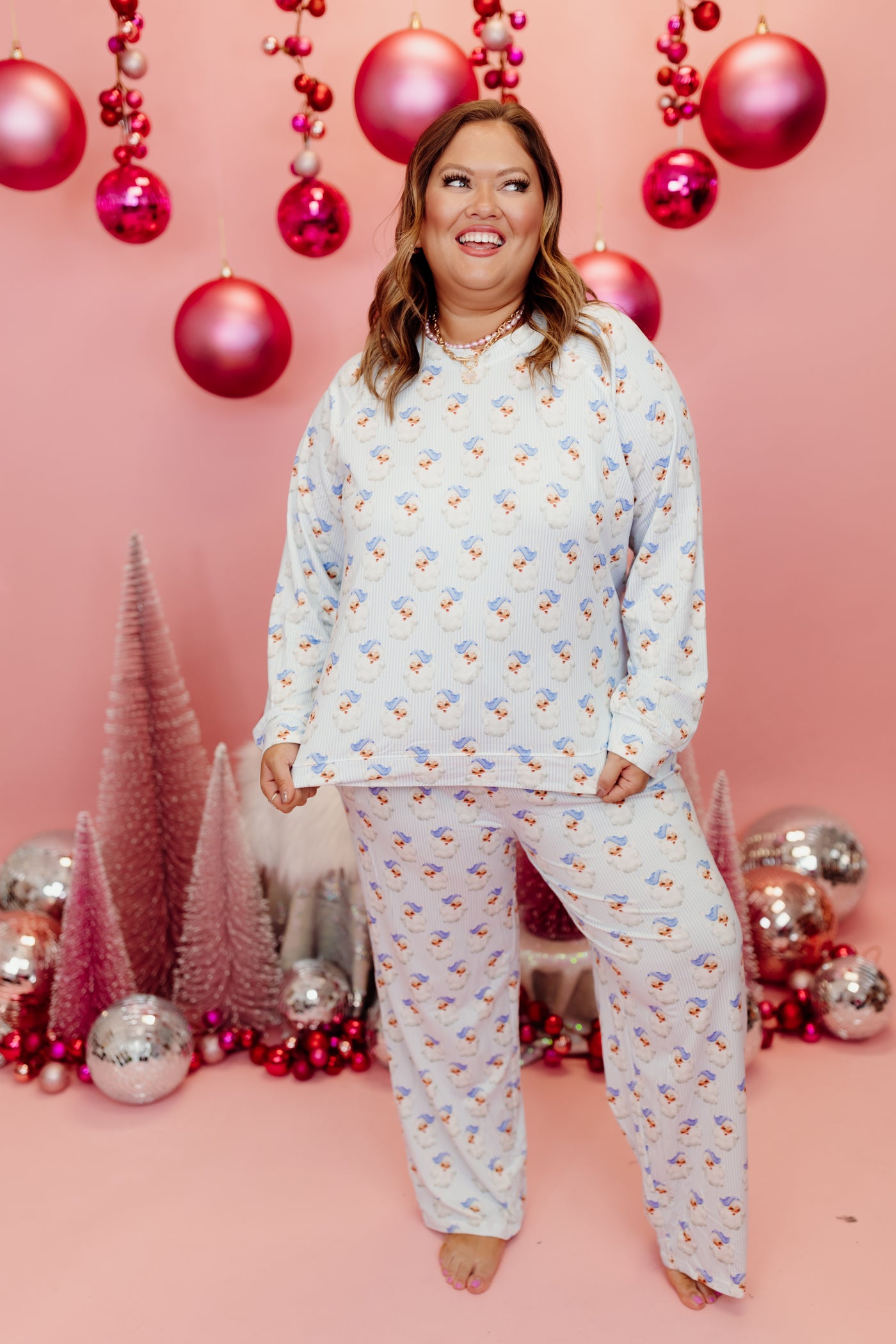 Mary Square Annie Blue Santa Baby Holiday Lounge Set