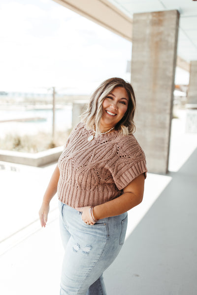 By Together Brown Cali Crochet Top