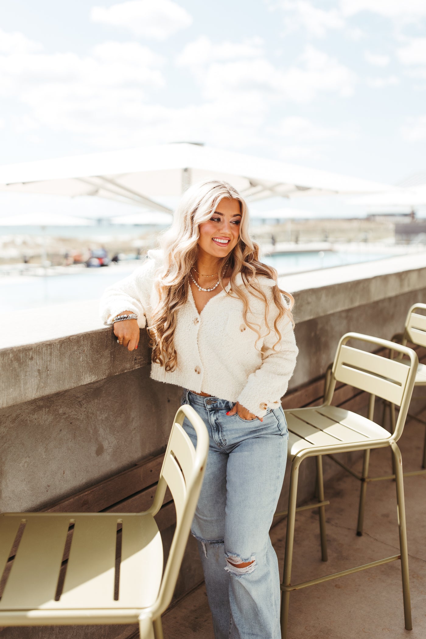 Ultra Soft Fuzzy Crop Chunky Button Jacket