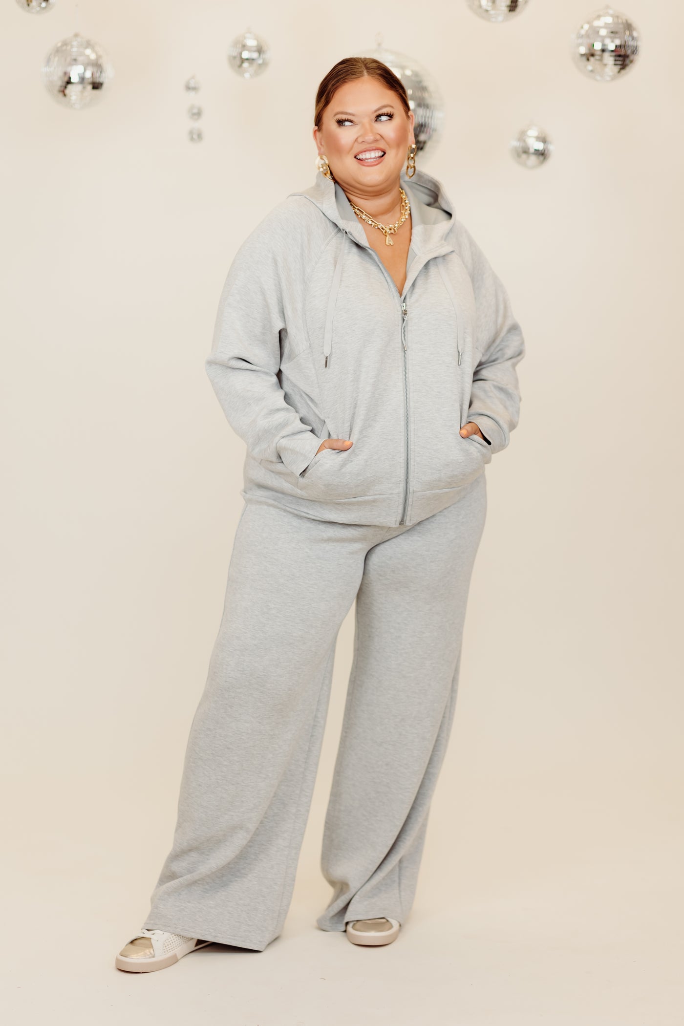 Spanx AirEssentials Full Zip Hoodie - Light Heather Grey