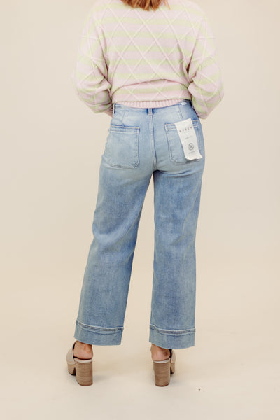 Risen Light Wash Wide Leg Trouser Jeans