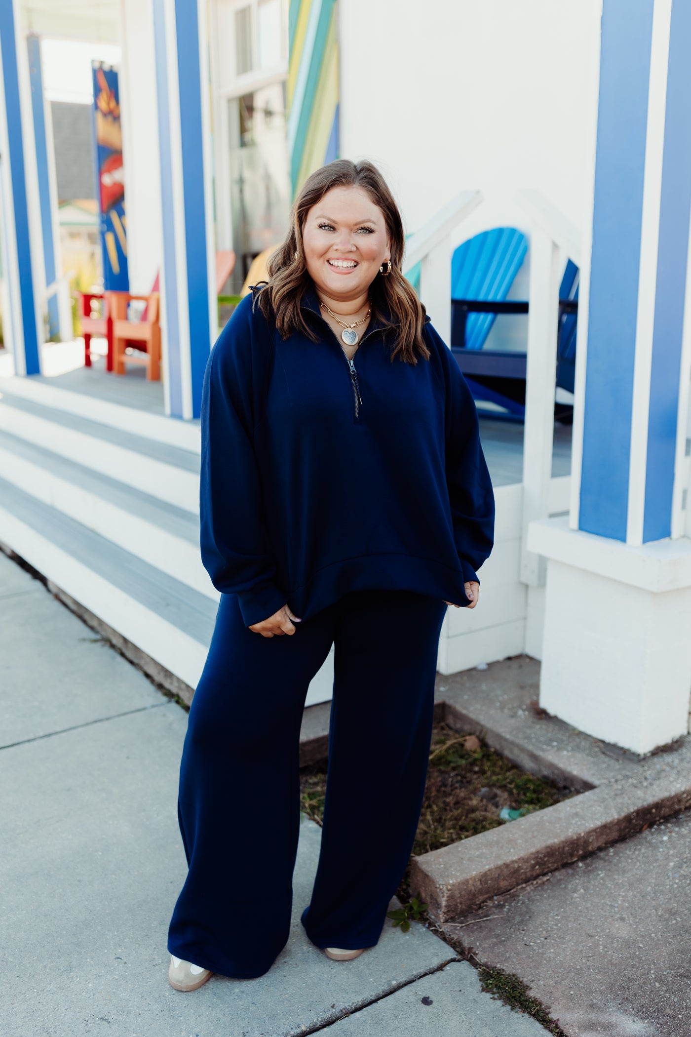 Spanx AirEssentials Half Zip - Timeless Navy