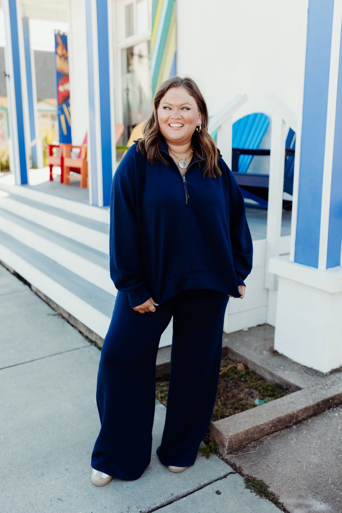 Spanx AirEssentials Half Zip - Timeless Navy