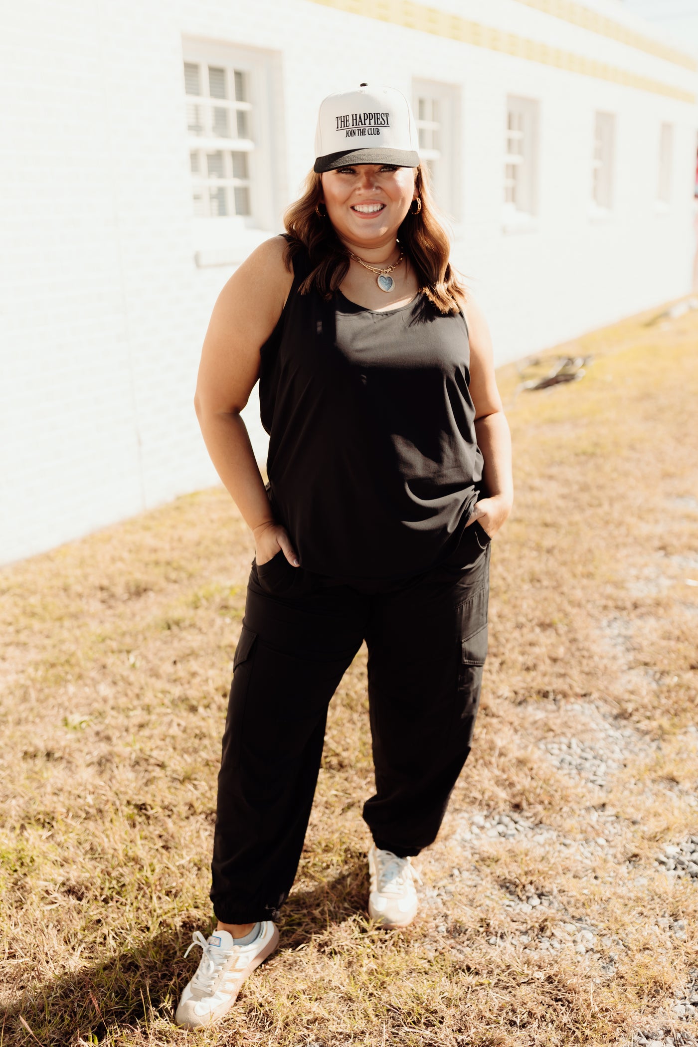 SPANX On the Move Curved Hem Tank- Very Black