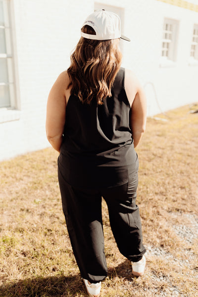 SPANX On the Move Curved Hem Tank- Very Black