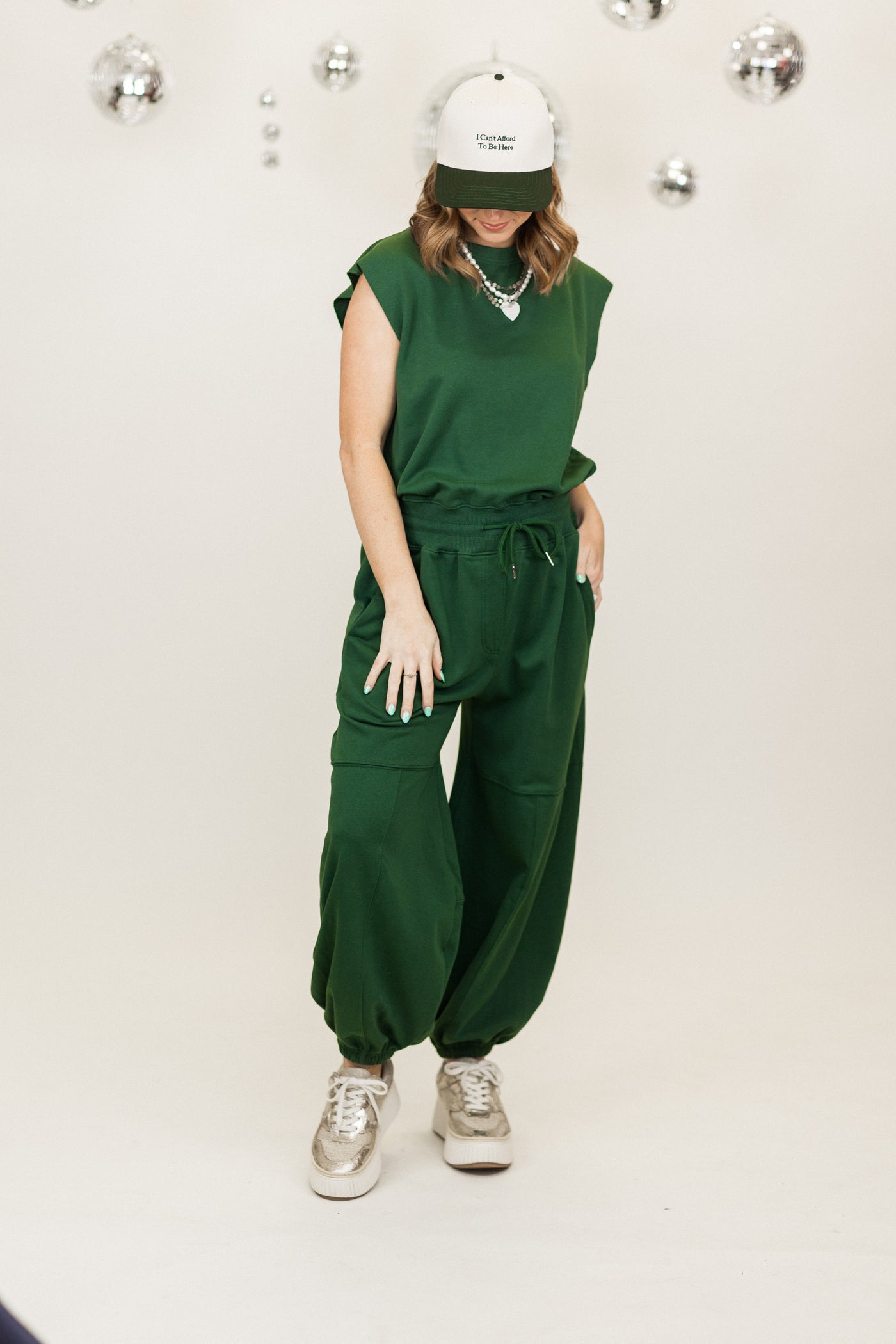 Heather Green Comfy Oversized Jumpsuit