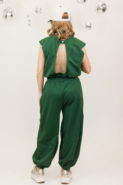 Heather Green Comfy Oversized Jumpsuit