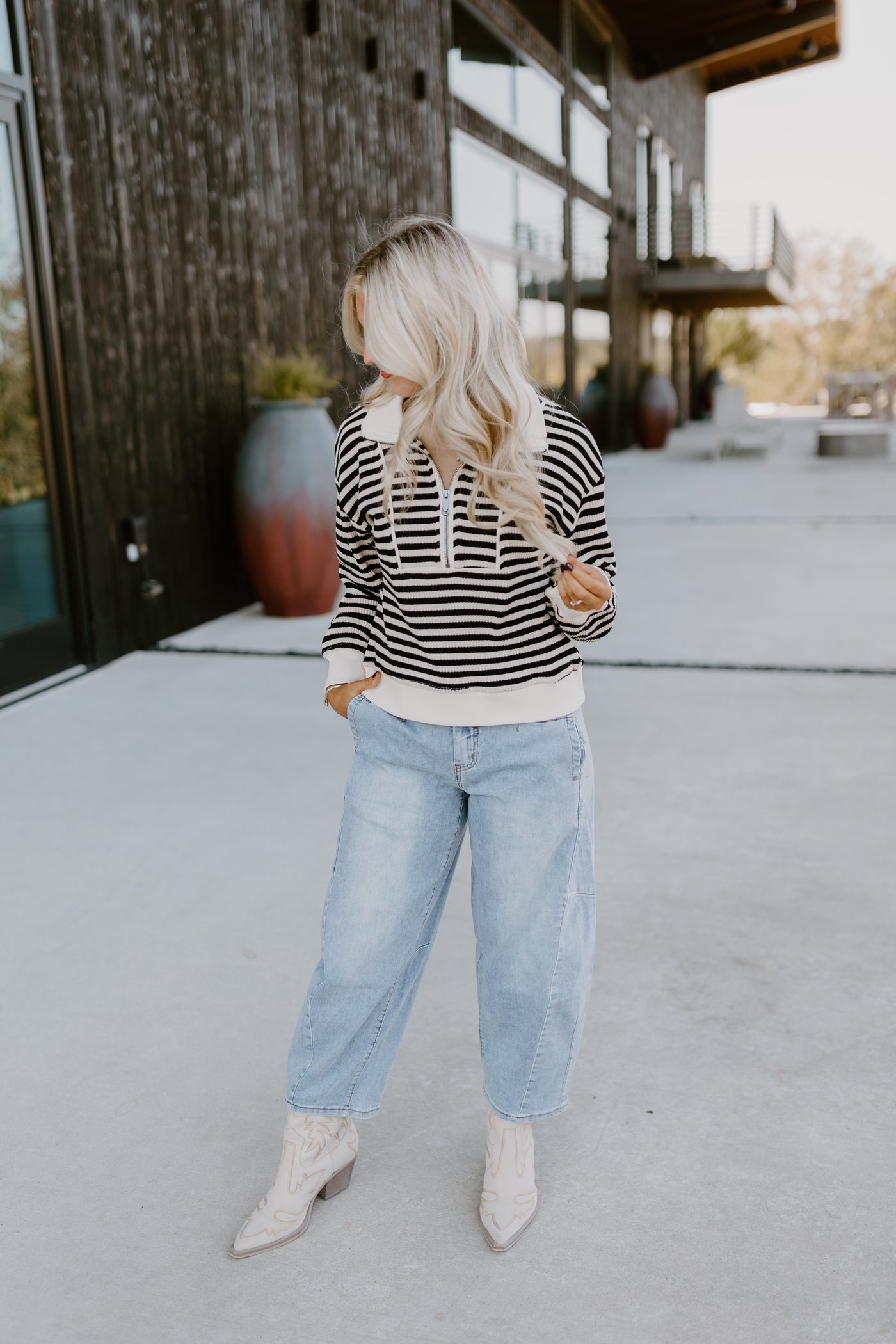 Washed Denim Baggy Boyfriend Jeans