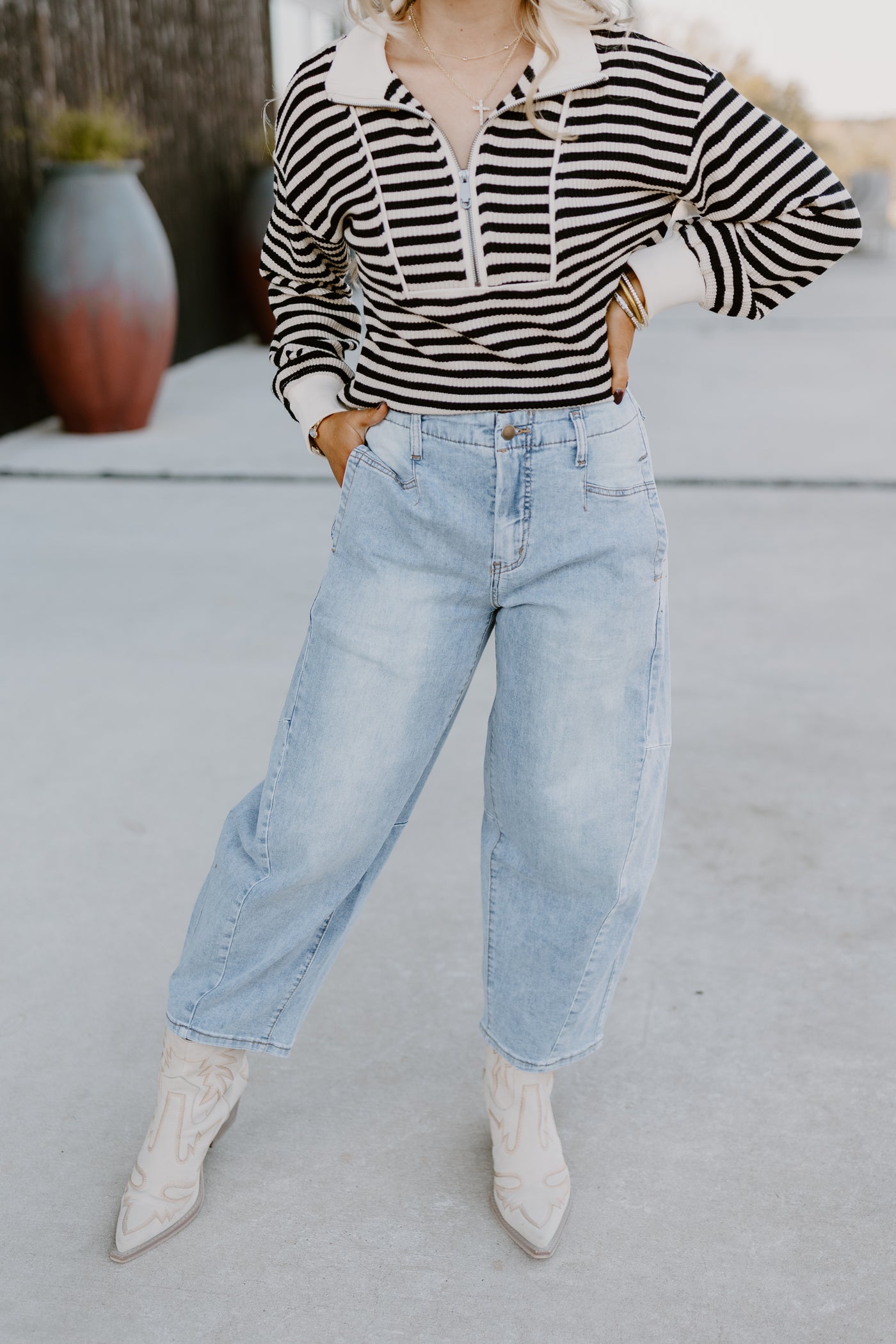 Washed Denim Baggy Boyfriend Jeans