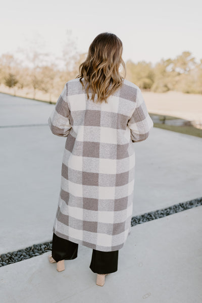 Z Supply Conway Buffalo Plaid Coat- Slate Grey