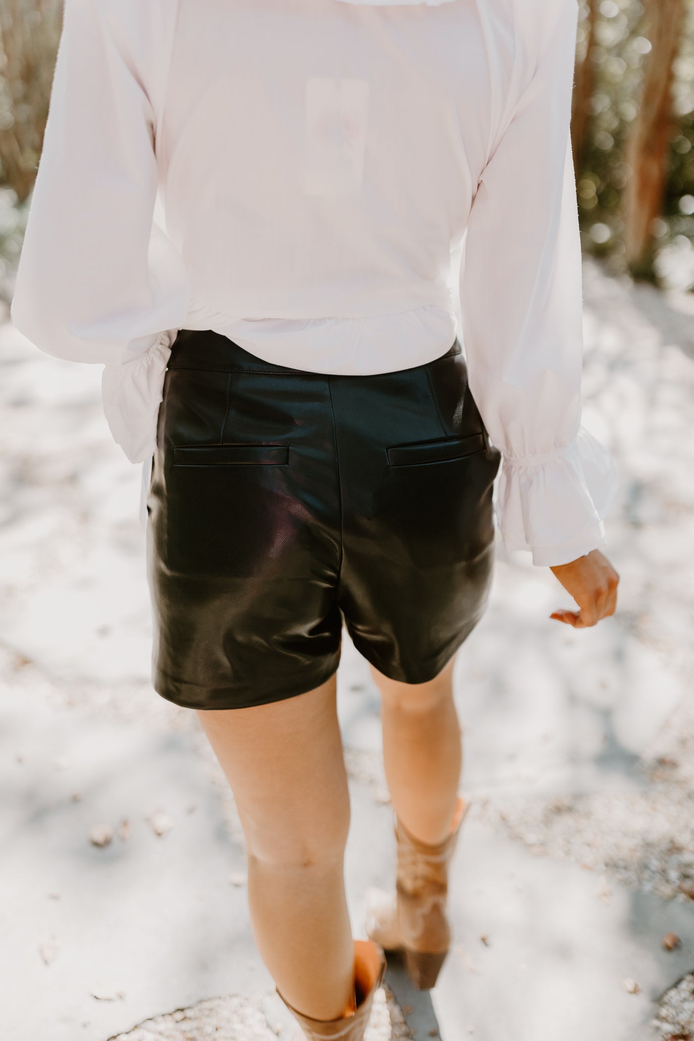 Dolce Cabo Black High Waisted Faux Leather Shorts