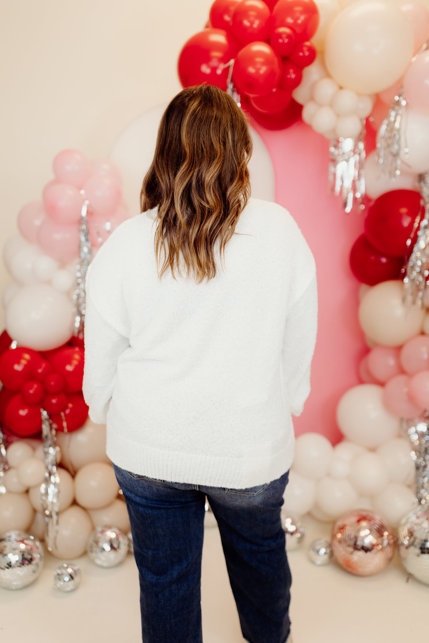 White 'XOXO' Loose Fit Sweater