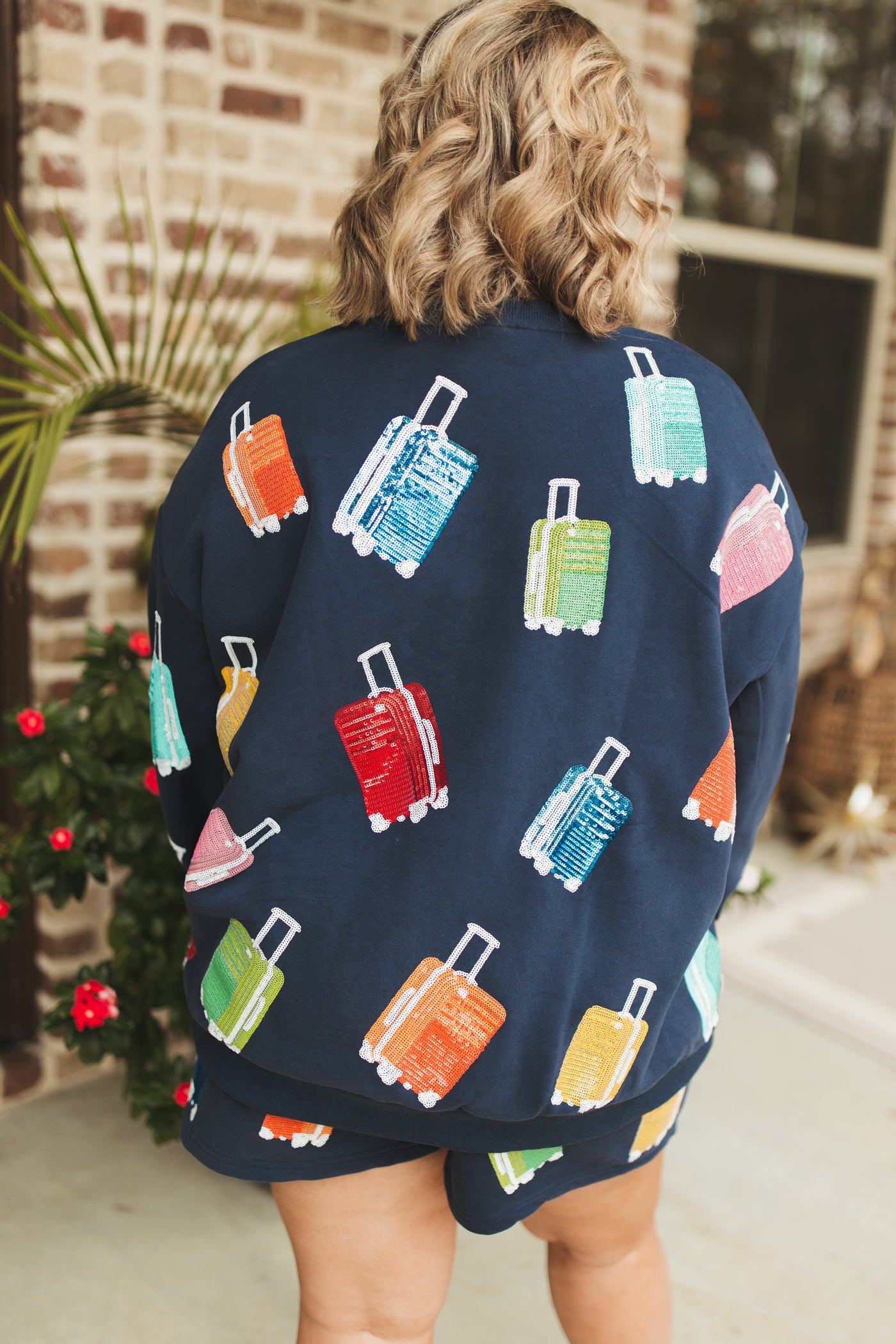 Queen Of Sparkles Navy & Rainbow Suitcase Short