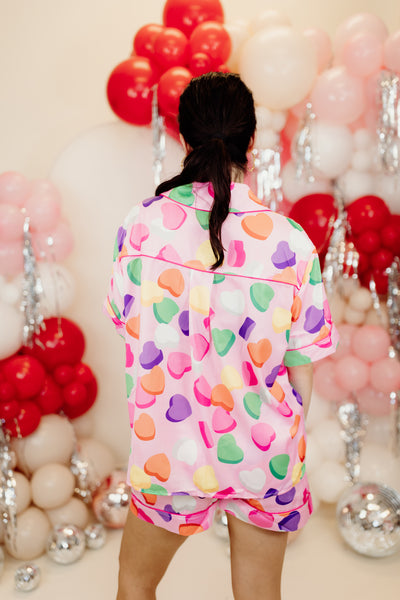 Pink Multi Valentine's Candy PJ Set