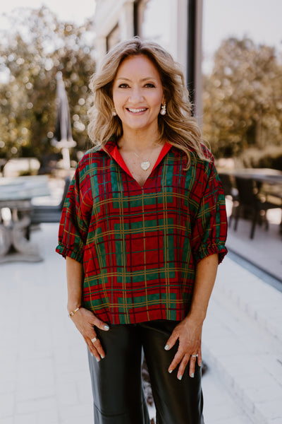 Emily McCarthy Poppy Top in Tartan Cheetah