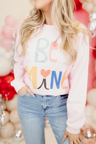 Baby Pink Be Mine Graphic Sweatshirt