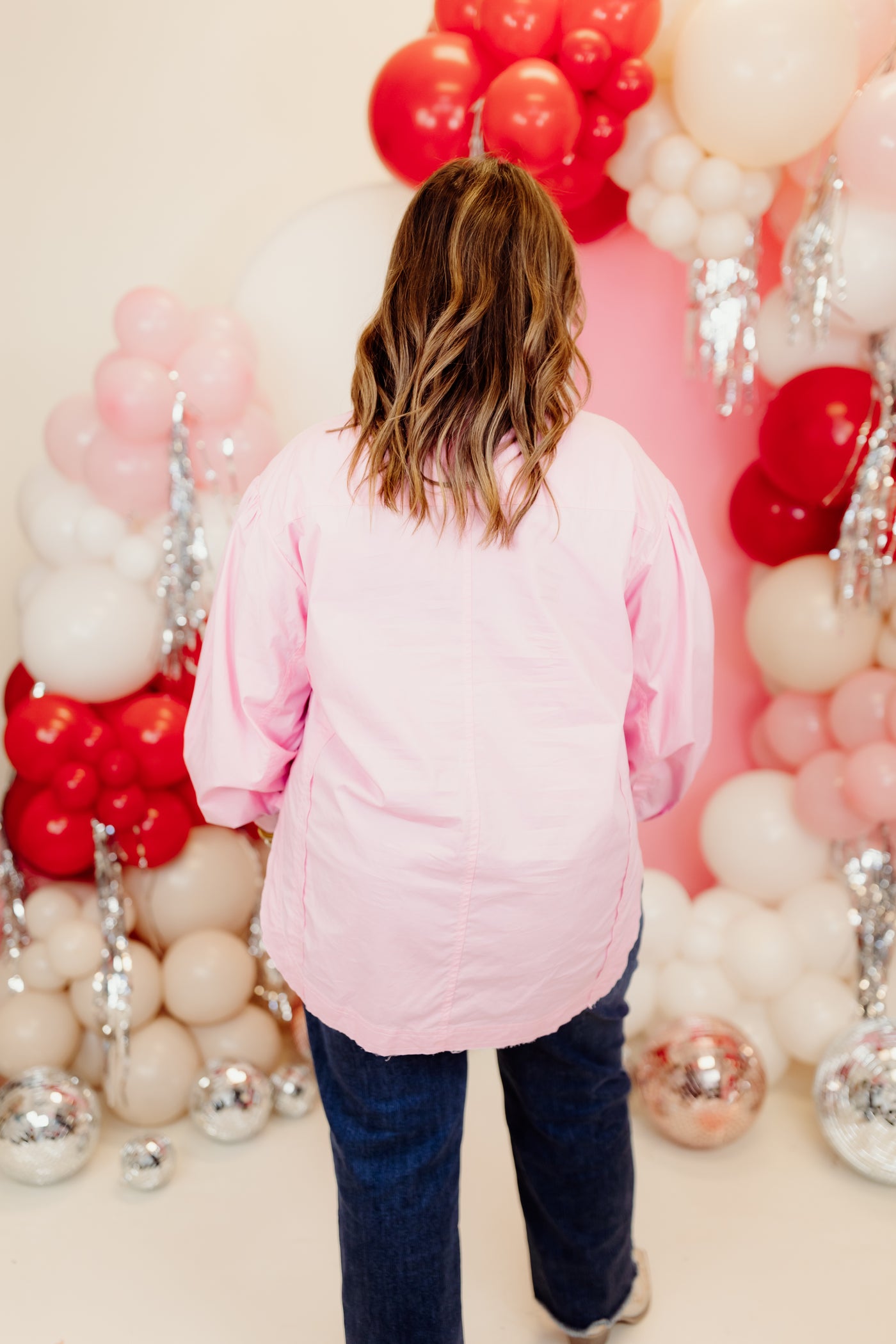 Light Pink Poplin Button Down Blouse