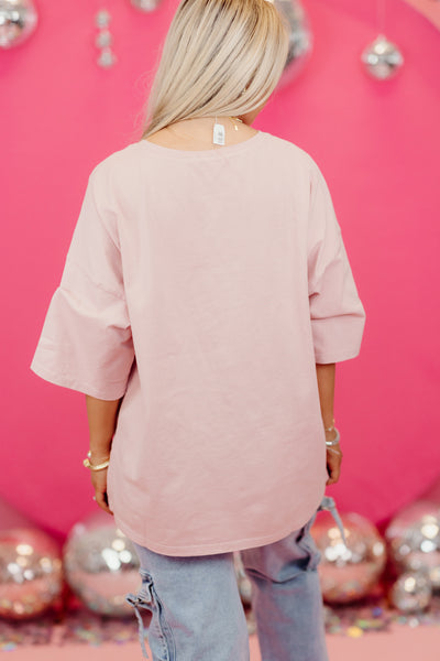 Light Pink Oversized Nashville Graphic Tee