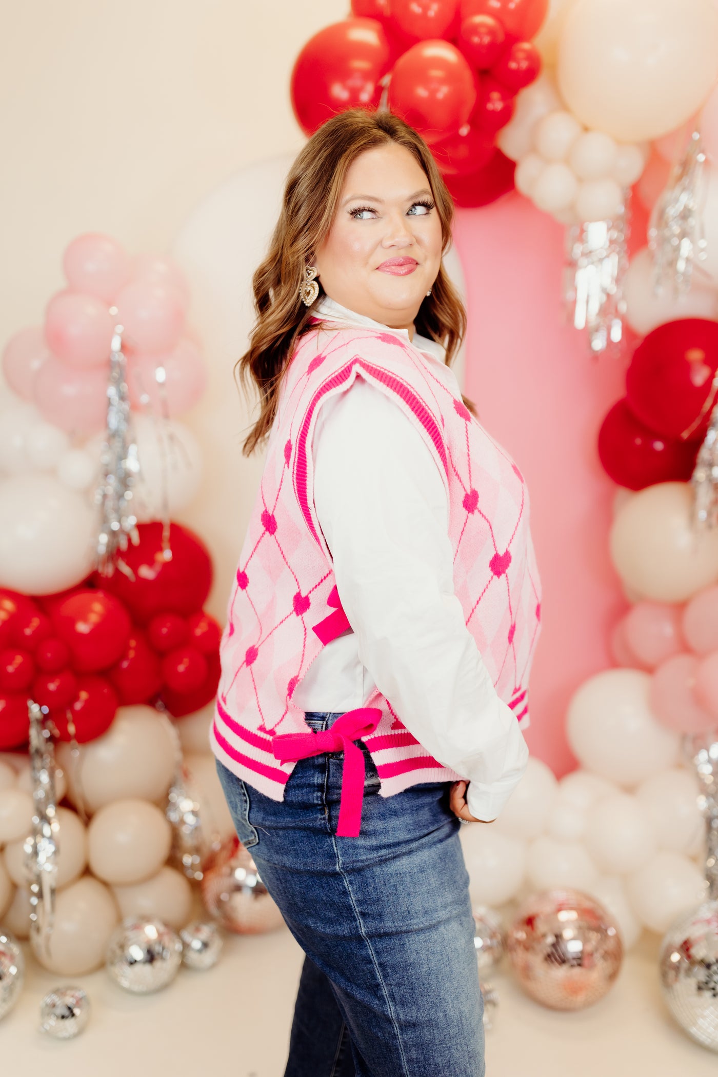 Pink Diamond Heart Sweater Vest