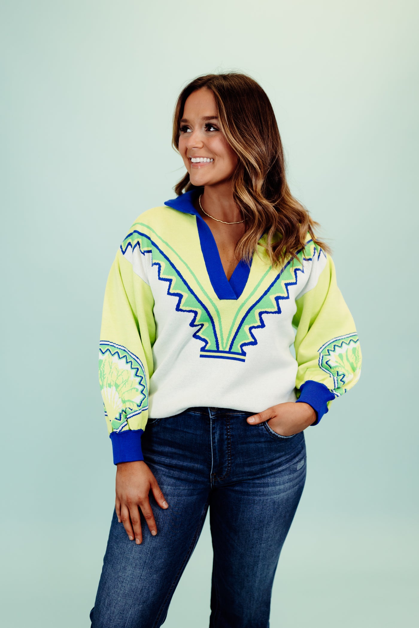 Emily McCarthy Lolli Sweater-Deco Palm