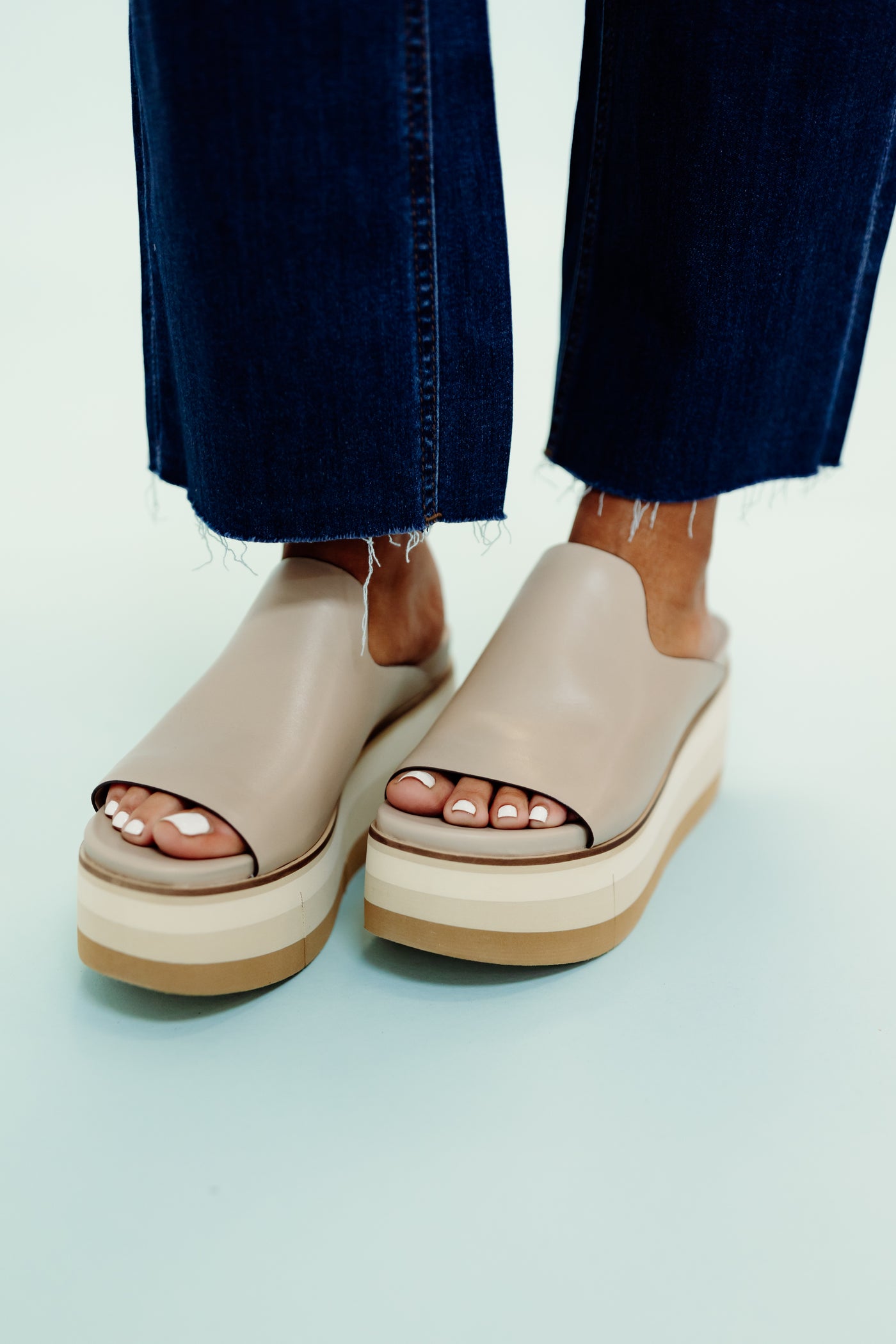 NakedFeet Flow Wedge in Beige