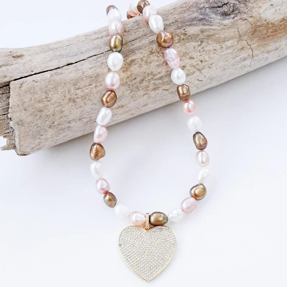 Virtue Luxe "The Madison" Necklace- Chocolate Blush Multi