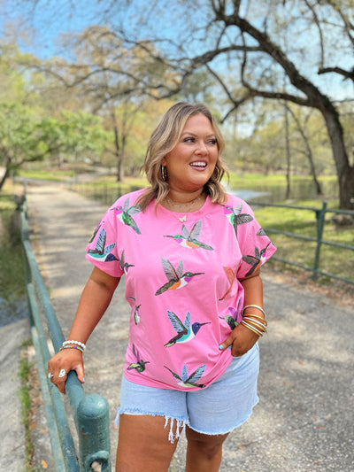 Queen of Sparkles x Fly Pink Hummingbird Tee