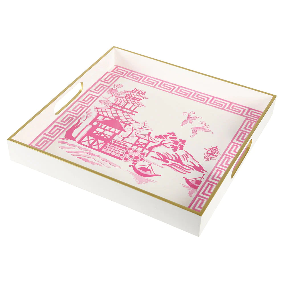 Lux Fragrances Pink Willow Serving Tray