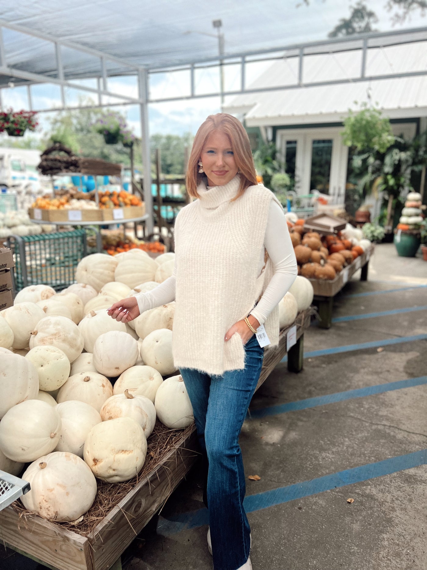 Molly Bracken Cream Knitted Sleeveless Sweater