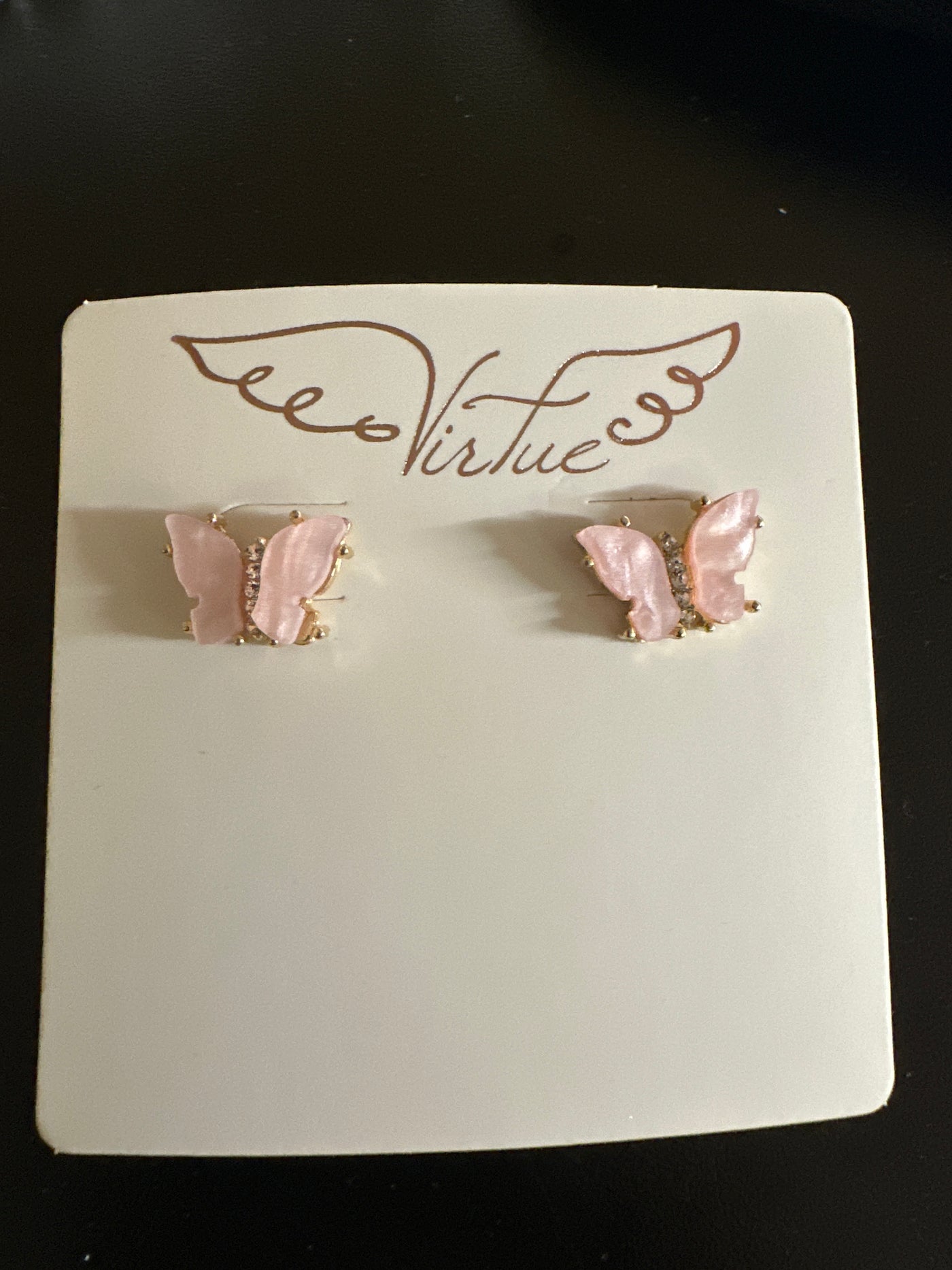 Virtue Jewelry Butterfly Studs in Pink