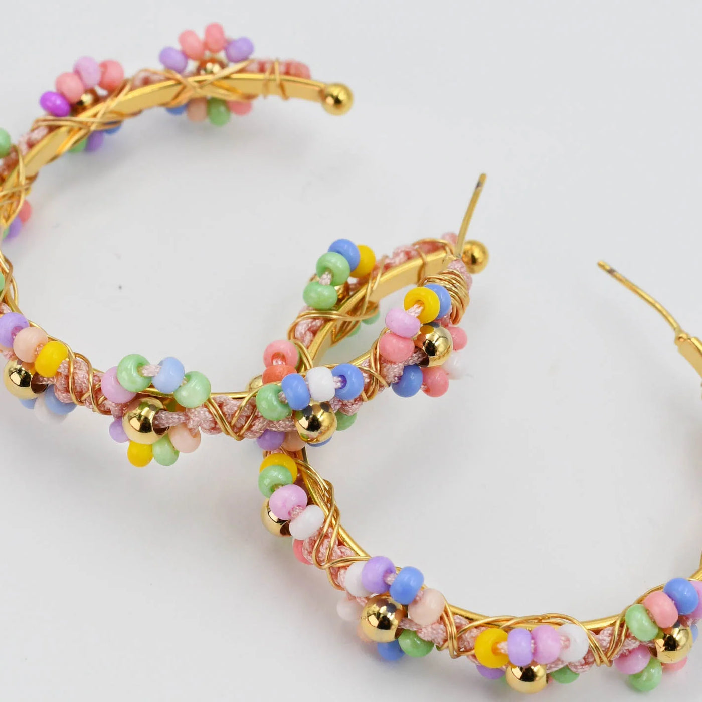 Treasure Jewels Daisy Chain Hoop Earrings in Multi