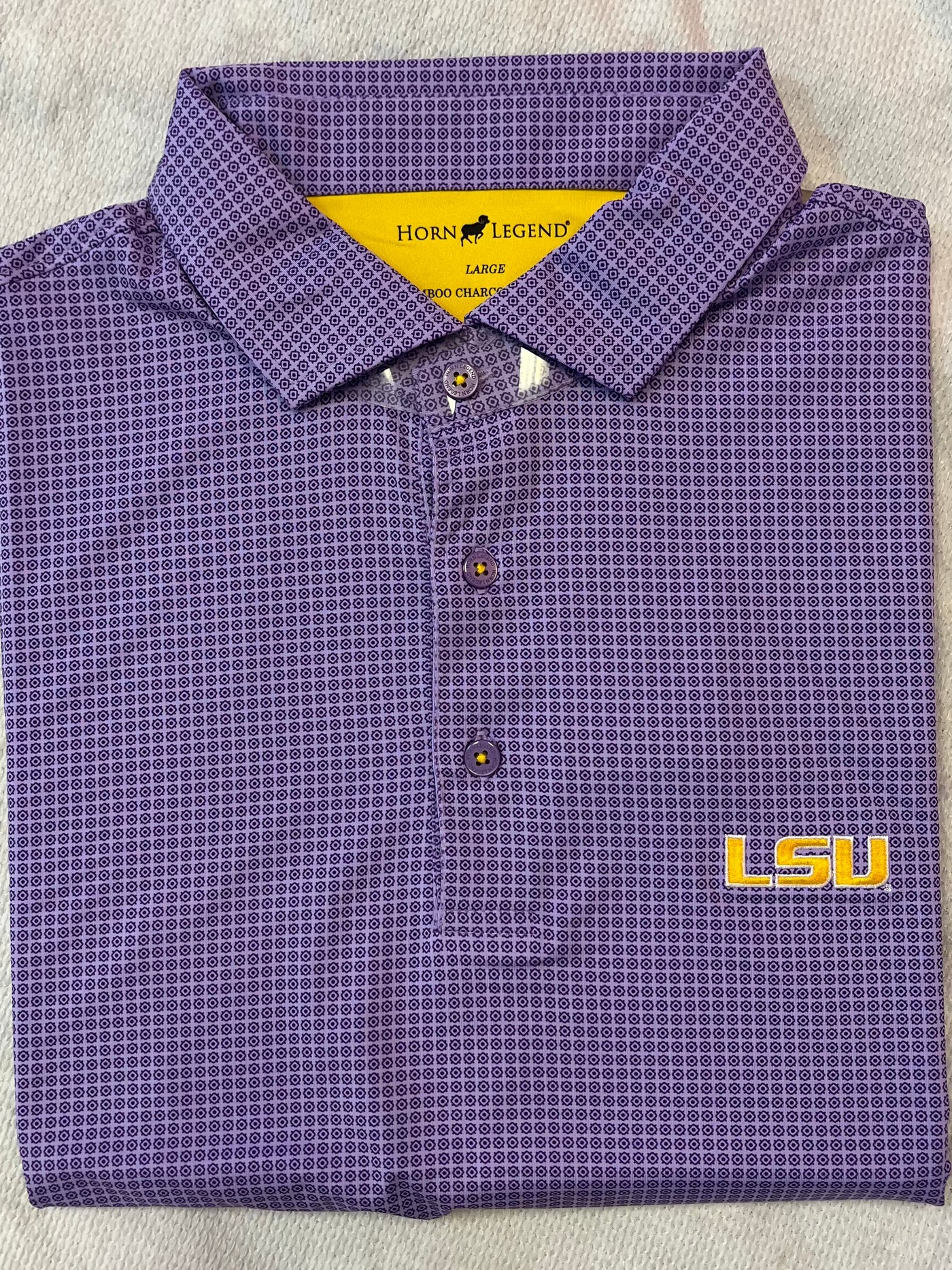 Horn Legend LSU Purple Medallions Performance Polo