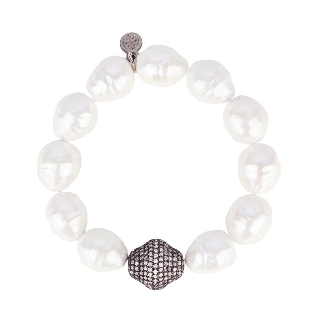 BuDhaGirl Isabel Pearl Bracelet - White