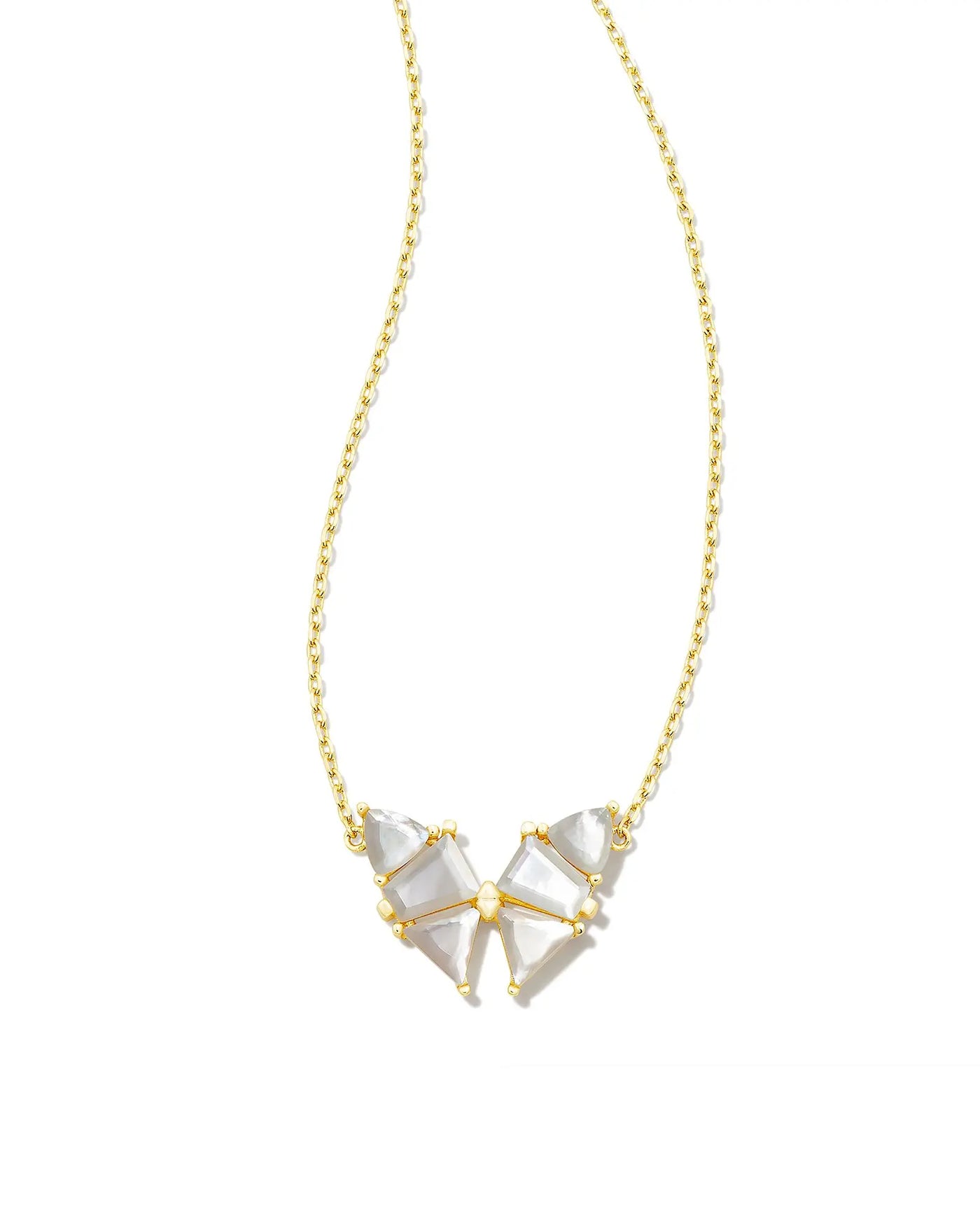 Kendra Scott Gold Blair Butterfly Necklace in Ivory Mother of Pearl