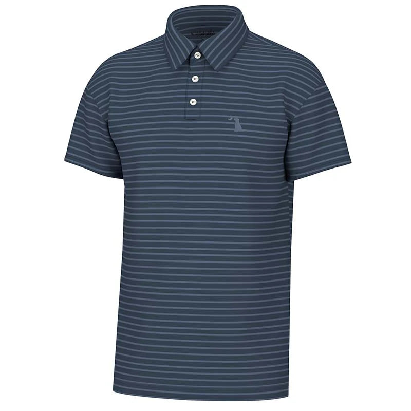 Local Boy Edisto Striped Polo in Navy/Slate