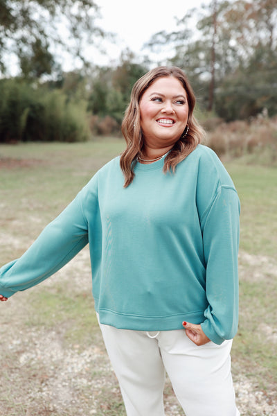 Mary Square Cora Top in Eucalyptus