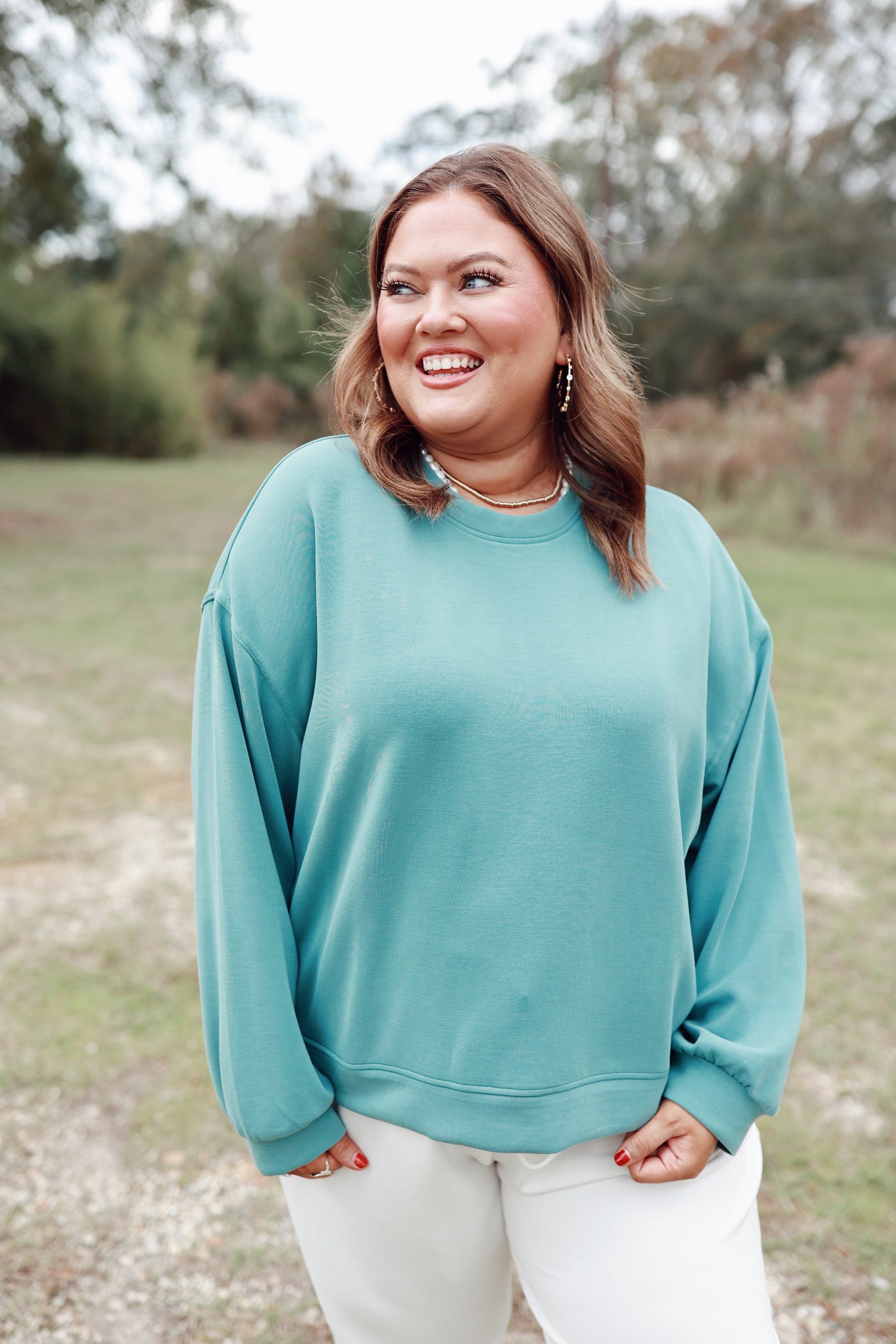 Mary Square Cora Top in Eucalyptus