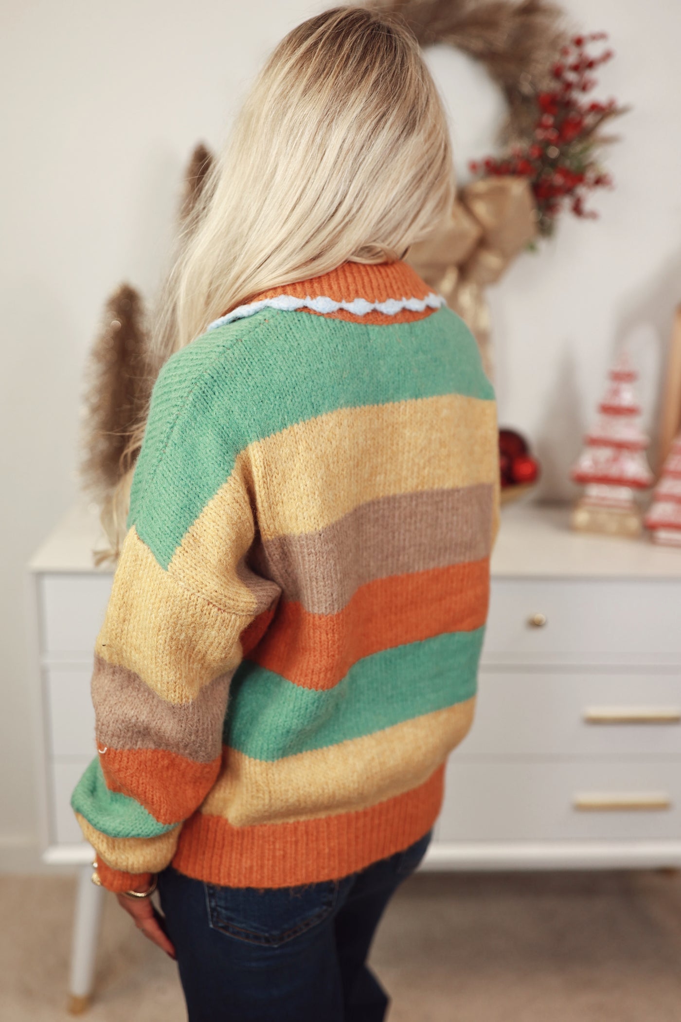 Ginger Multi Striped Collared Sweater