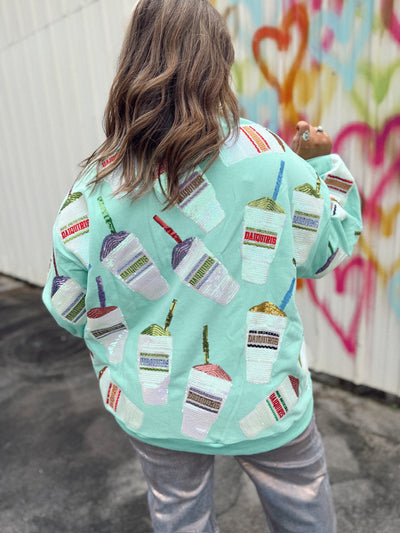 Queen of Sparkles Mint Green Daiquiri Sweatshirt