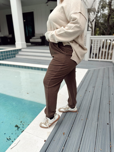 Brown High Waisted Comfy Joggers