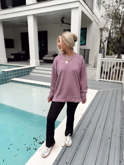 Dusty Lilac Long Sleeve Comfy Pullover