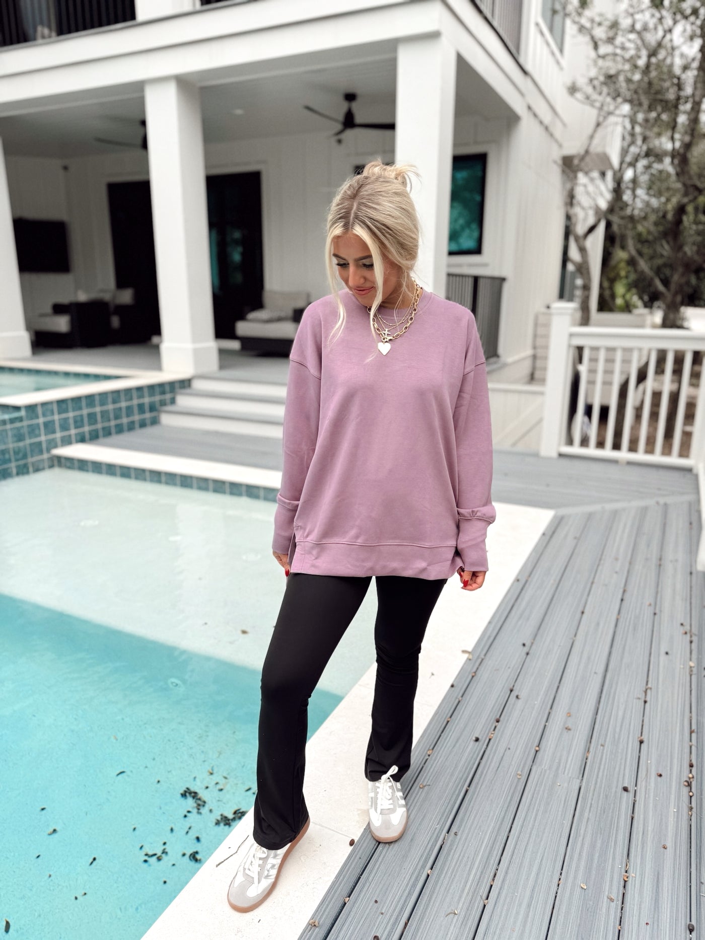 Dusty Lilac Long Sleeve Comfy Pullover