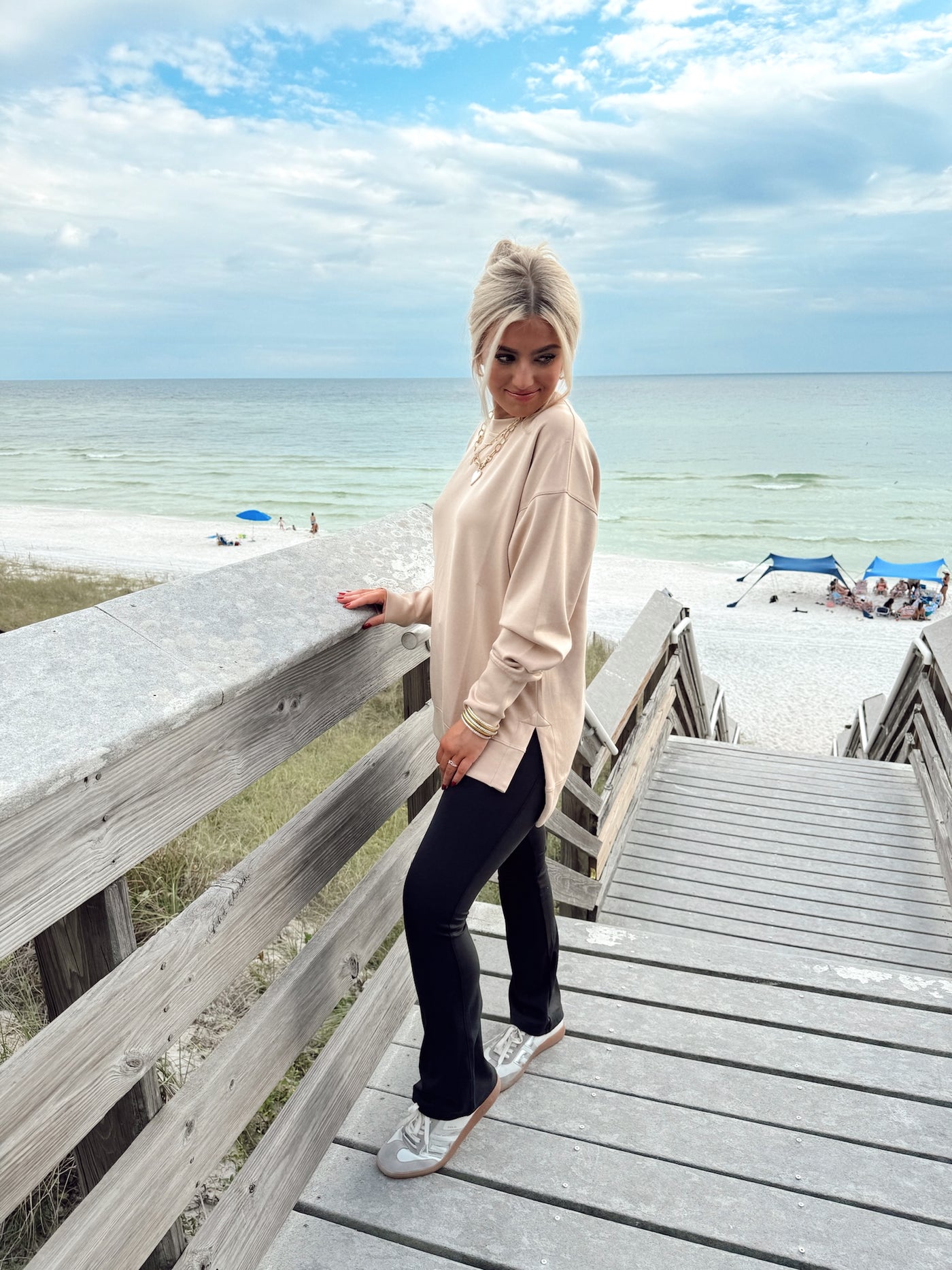 Latte Long Sleeve Comfy Pullover