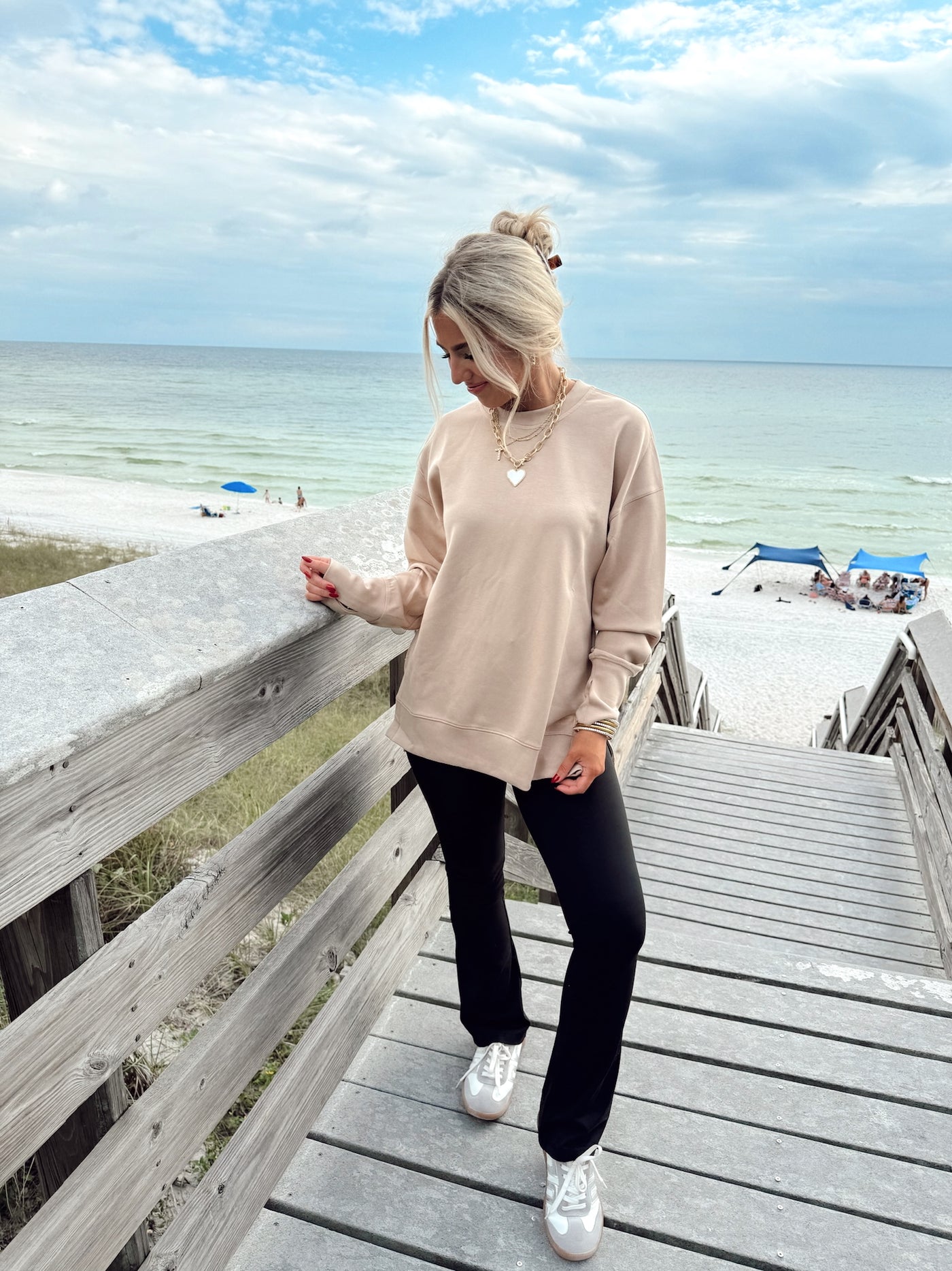 Latte Long Sleeve Comfy Pullover