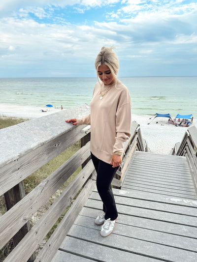 Latte Long Sleeve Comfy Pullover