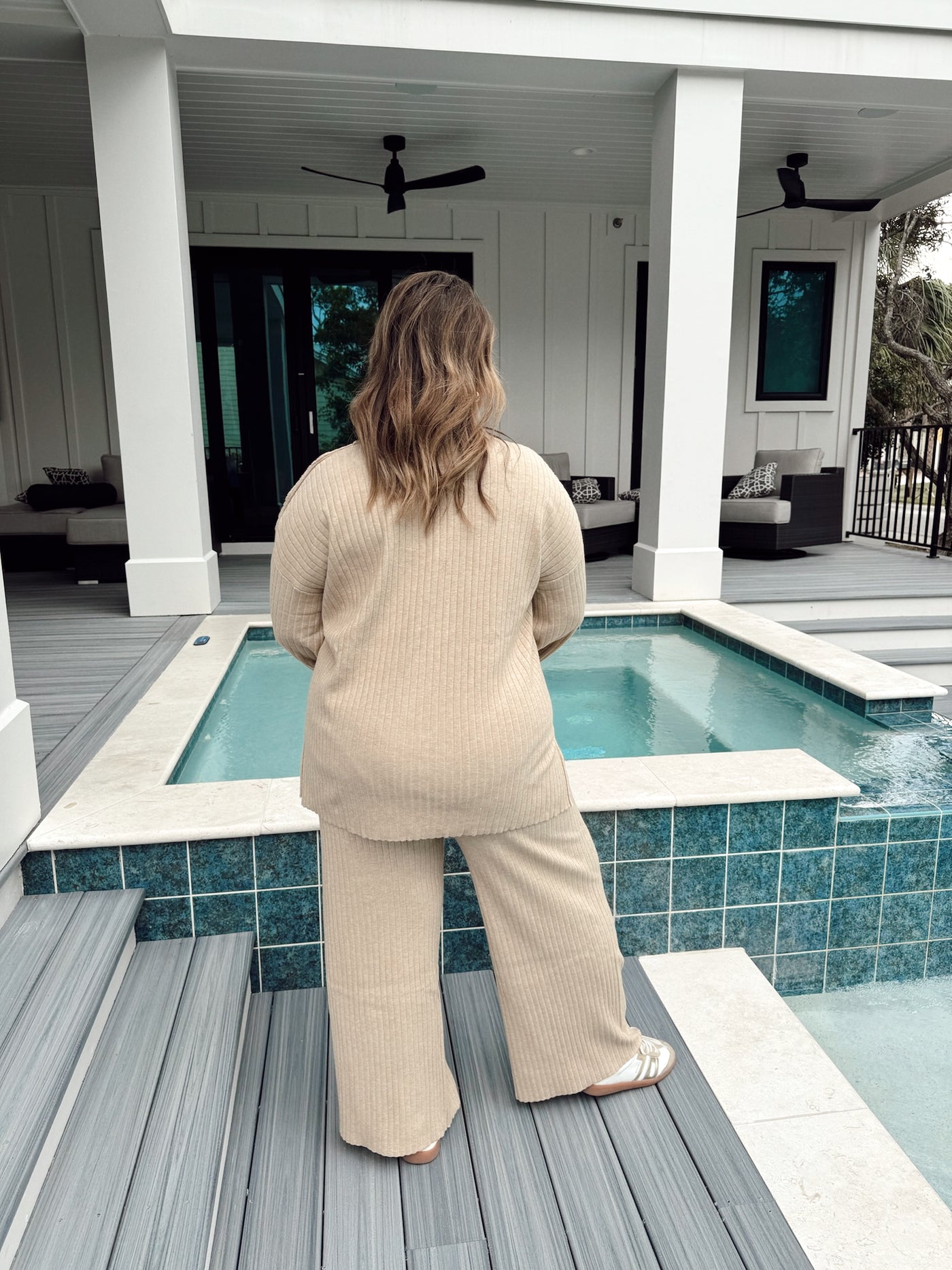 Oatmeal Oversized Comfy Long Sleeve Top and Pant Set