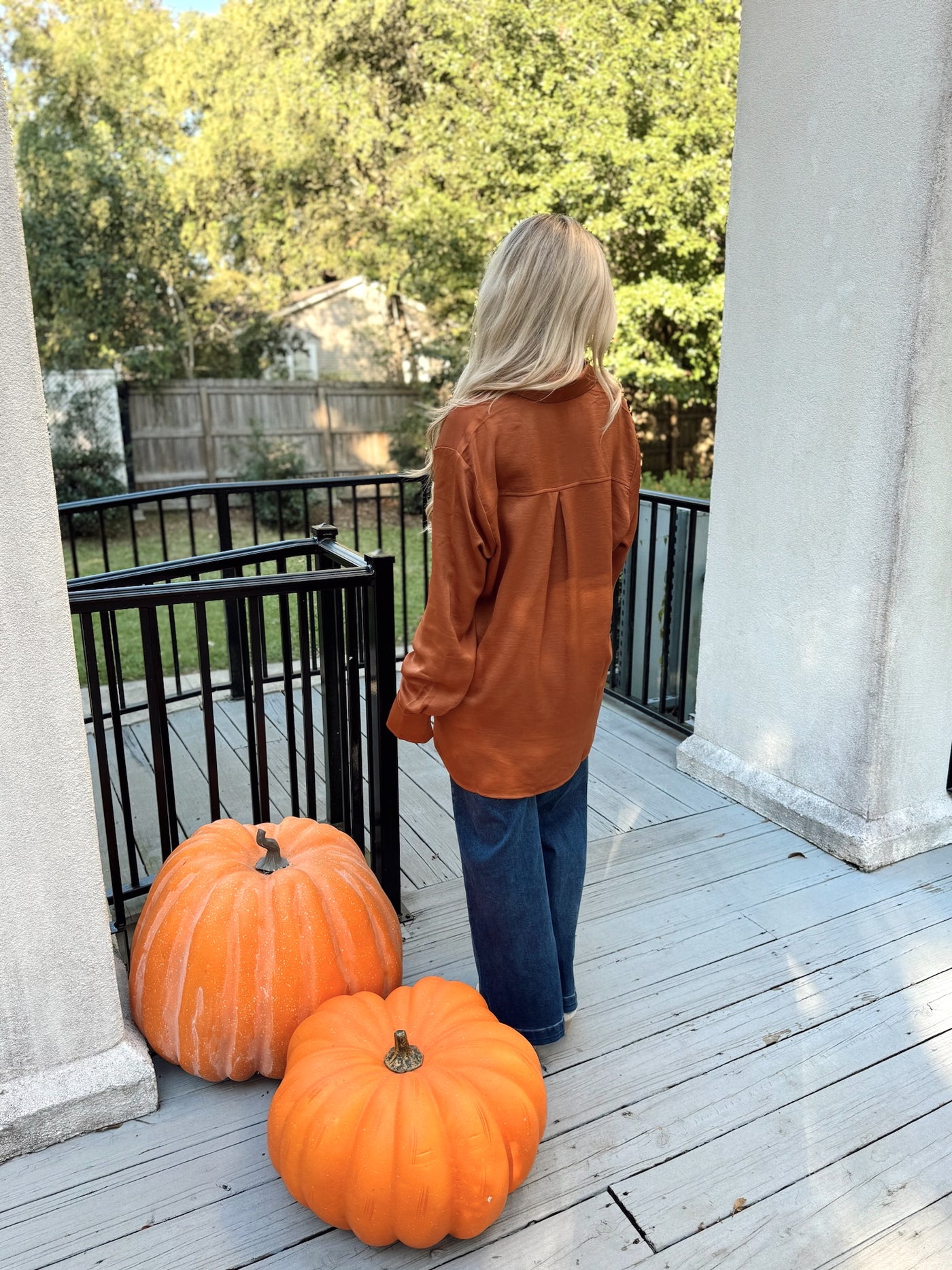 Chocolate Oversized Collared Button Down Top