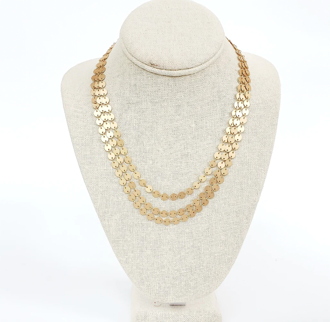 Virtue Jewelry Gold Triple Coin Necklace