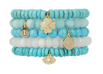 BuDhaGirl Chamonix 5 Bracelet Set - Turquoise