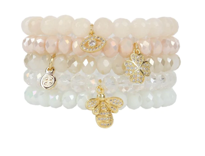 BuDhaGirl Chamonix 5 Bracelet Set - Gardenia